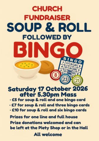 Soup Supper followed by Bingo (fundraising event for the church)