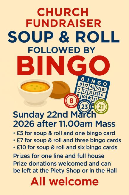 Soup Lunch followed by Bingo (fundraising event for the church)