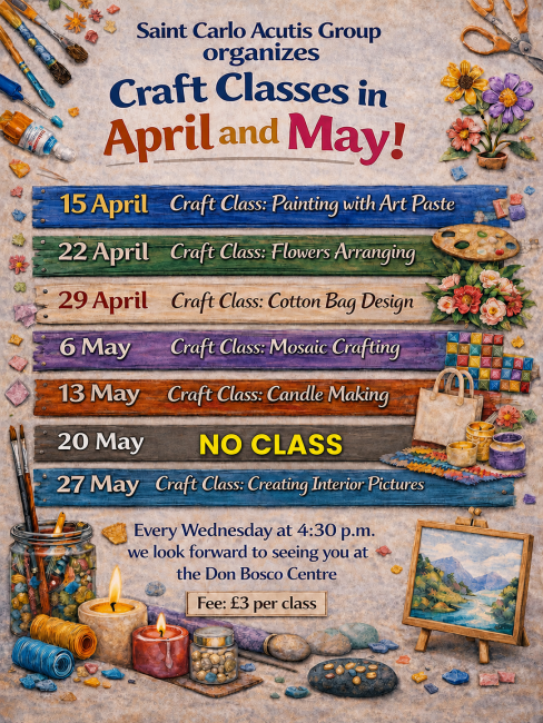 St. Carlo Acutis Youth Fundraising Group Craft Classes
