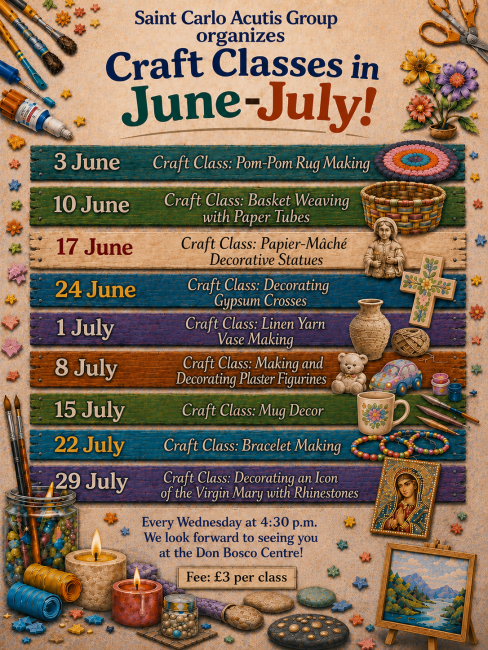 St. Carlo Acutis Youth Fundraising Group Craft Classes