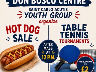 St. Carlo Acutis Youth Group Table Tennis Tournament and Hot Dogs!